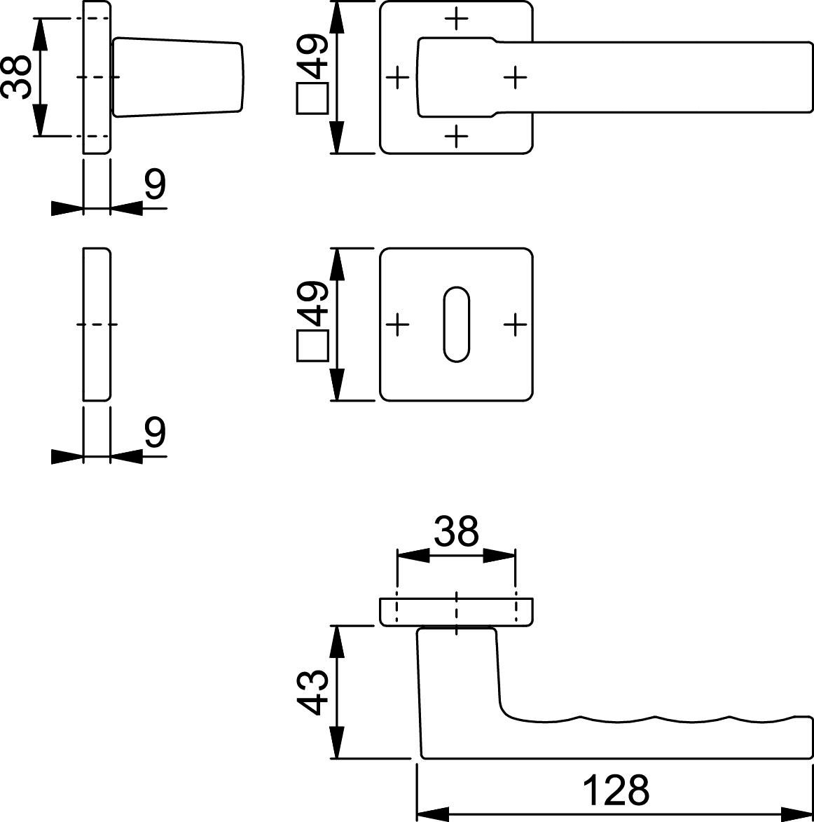 Garniture Sur Rosace Pour Porte Intérieure Alta - Clé L