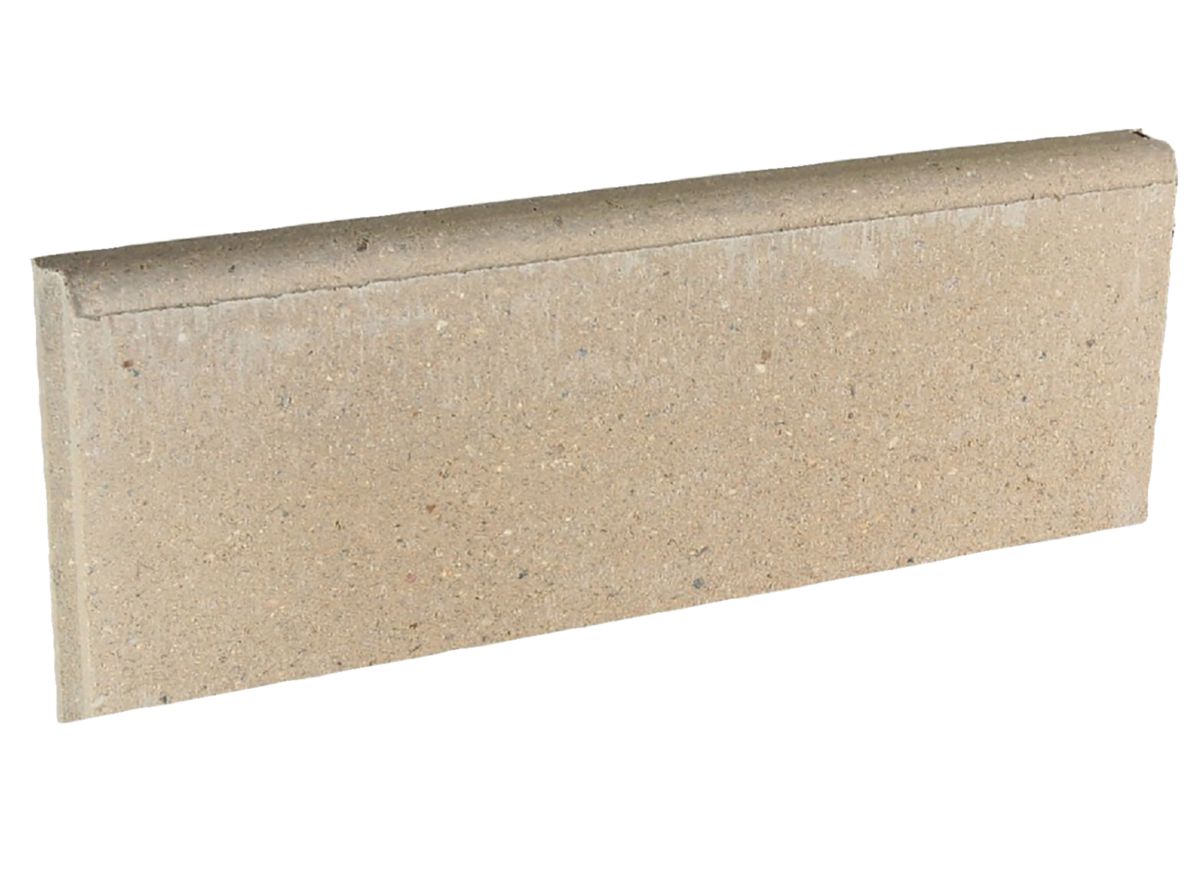 Bordure en béton lisse pour aménagement extérieur - sable - 5x20x50 cm
