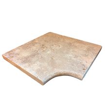 Margelle angle rentrant travertin classic mixe vieilli bord arrondi 45x45x3cm