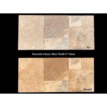 Dalle Travertin extérieur Classic mix vieilli 1er choix - 40,6x61 cm - ép. 12 mm