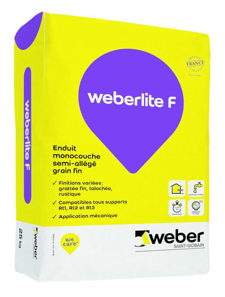 Enduit d'imperméabilisation coloré weberlite F - ton pierre claire 015 - sac de 25 kg