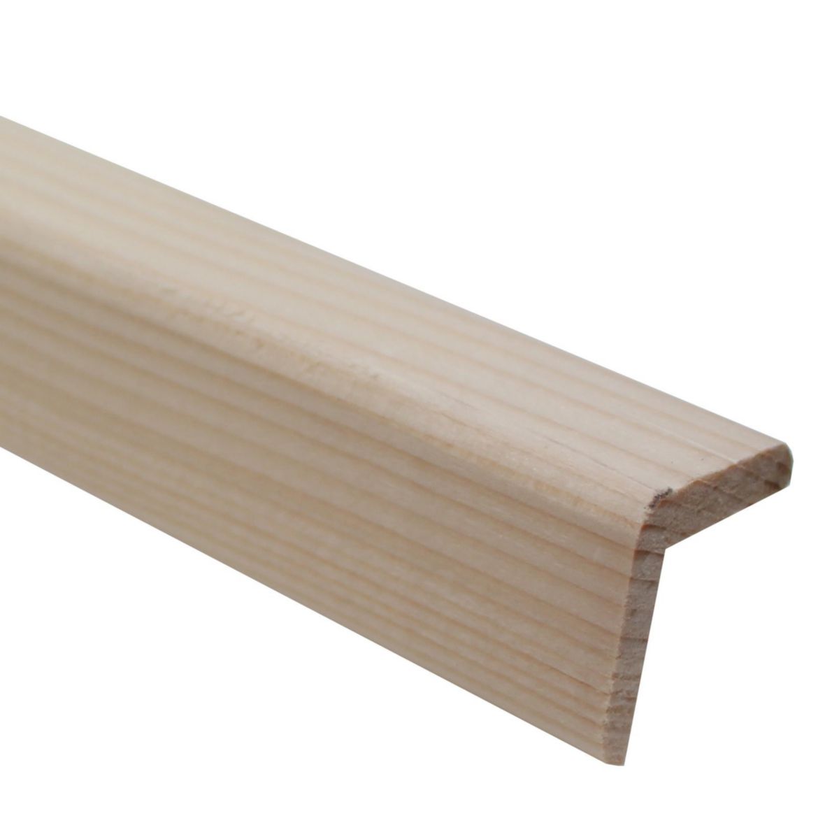 Baguette angle arrondie en bois exotique blanc section 40x40mm