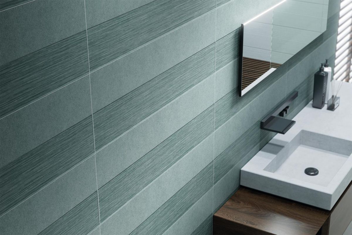 Faïence murale Chic décor Concept azul rectifié 30x90 cm KERABEN