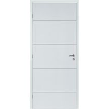 Bloc-porte KETCH isolant Rigitherm 2/1 prépeint BBC + joint et seuil 204x73 cm droit P à recouvrement - H74 3 fiches - serrure 3pts axe à 50 - emballé