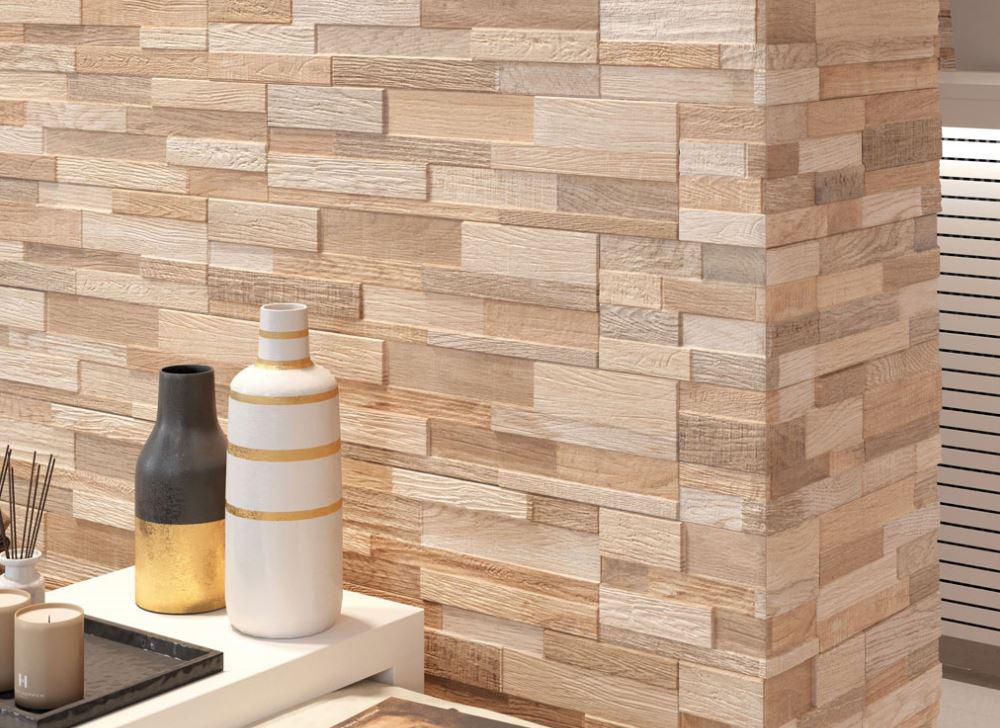 Grès cérame émaillé Rondine Wall Art taupe angle extérieur collé 20 x