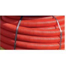 Gaine Hekaplast TPC en PEHD à double paroi annelée/lisse rouge DN_90mm couronne de 25m
