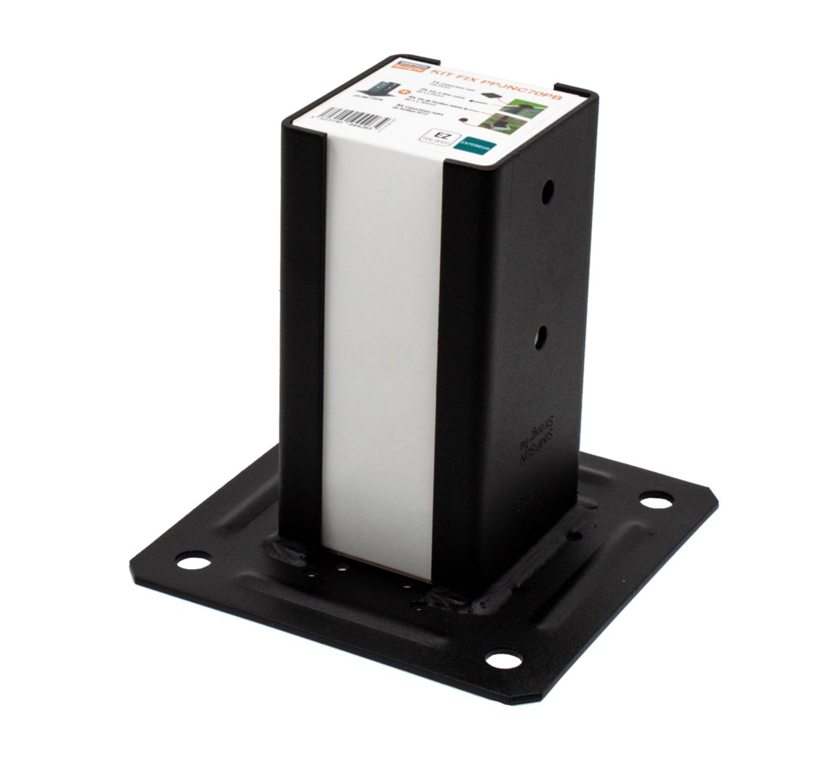 Pied poteau Claustra 90 x 90 mm peint fixation KITFIX PPJNC90PB