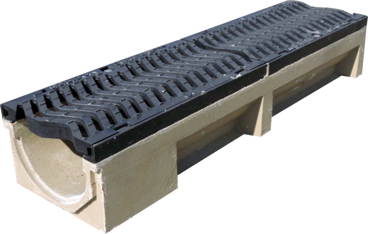 Caniveau super Stora 1000 x 200 x 180 mm + 2 grilles fontes D400