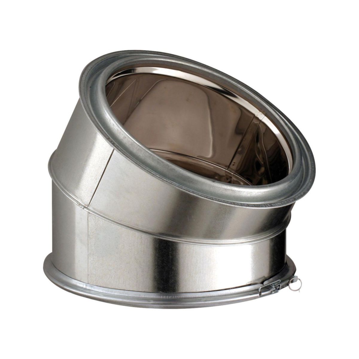 Coude 30° double paroi pour conduit de cheminée InoxGalva Ø 230 mm POUJOULAT