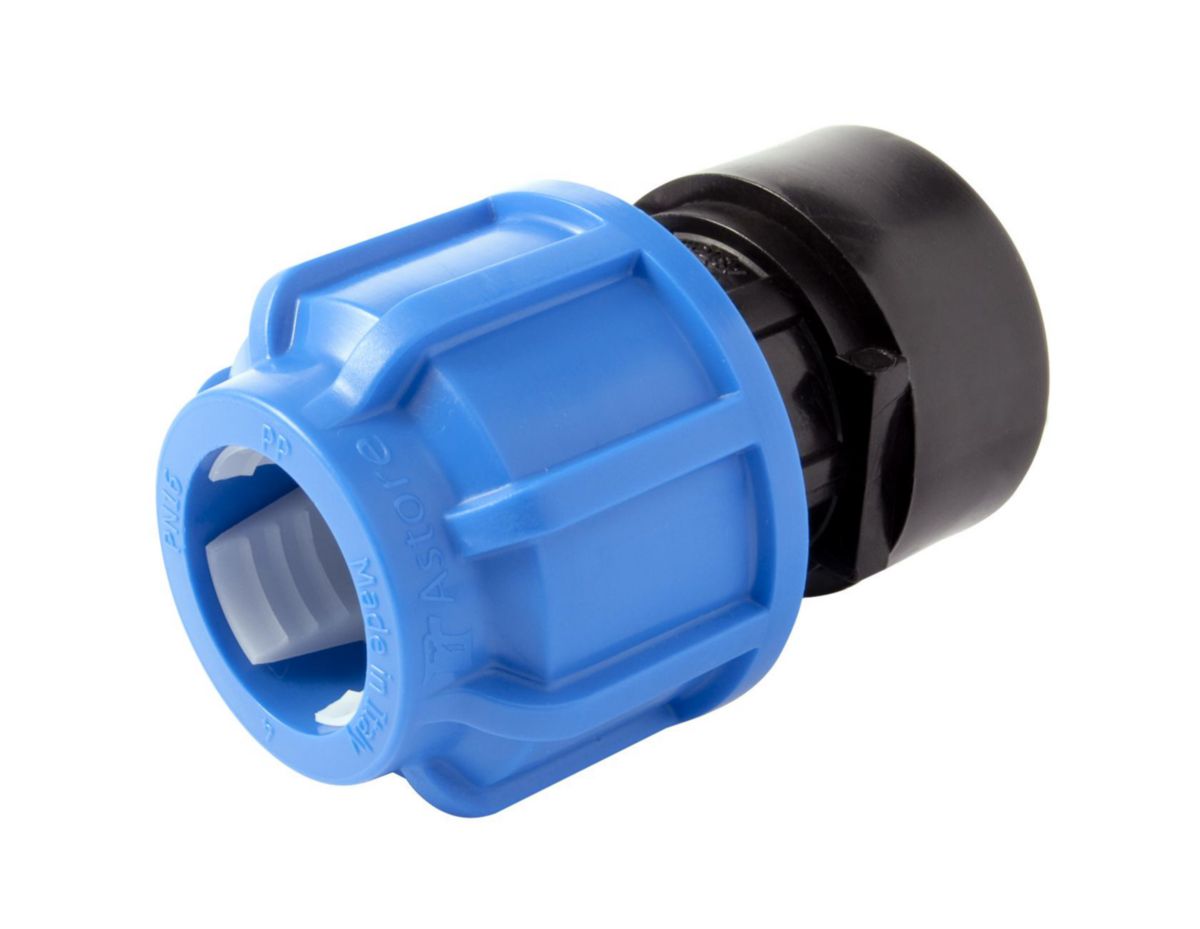 Raccord serrage ext femelle plastique pour tuyau polyéthylène 20x27mm diam tuyau 25mm PEF25 Raccord serrage ext femelle plastique pour tuyau polyéthylène 20x27mm diam tuyau 25mm PEF25