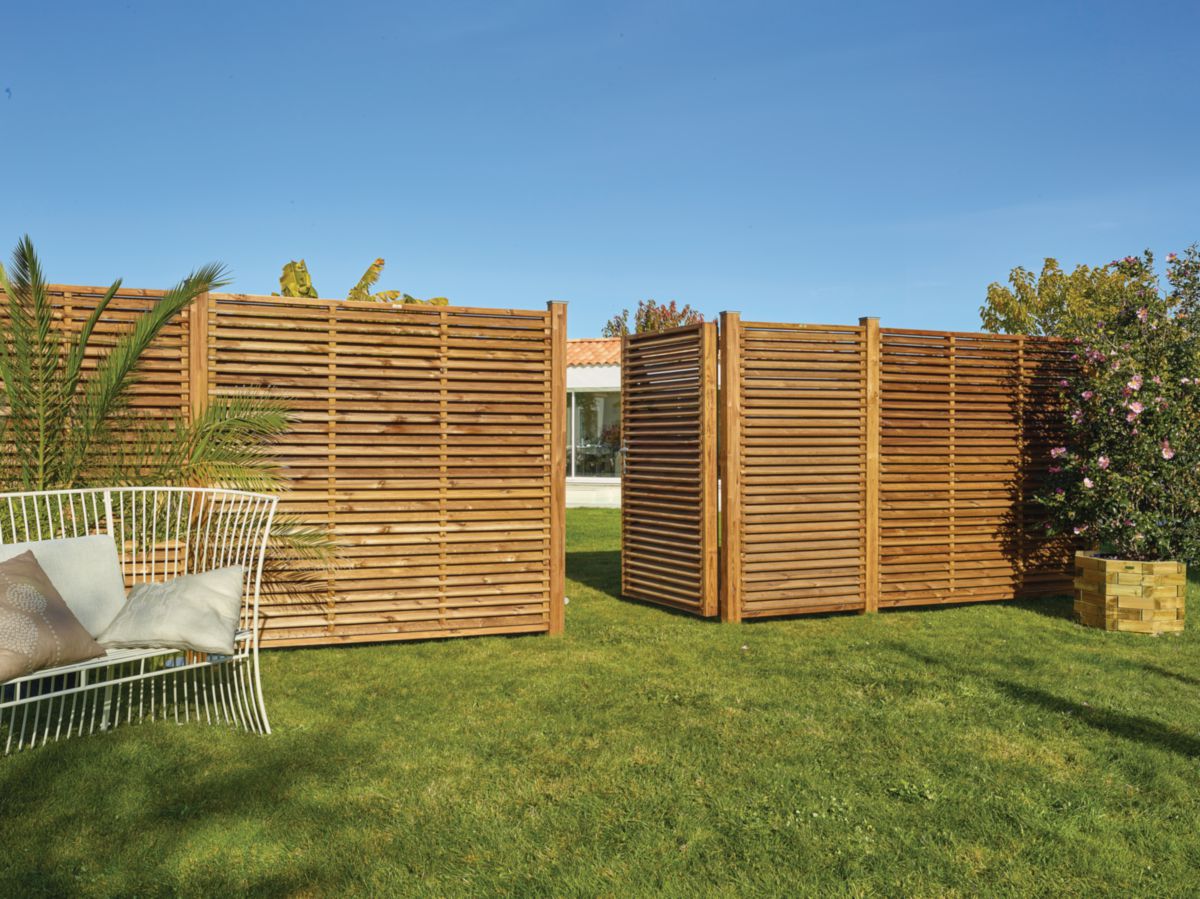 Poteau percé pour platine pin lamellé-collé marron traité