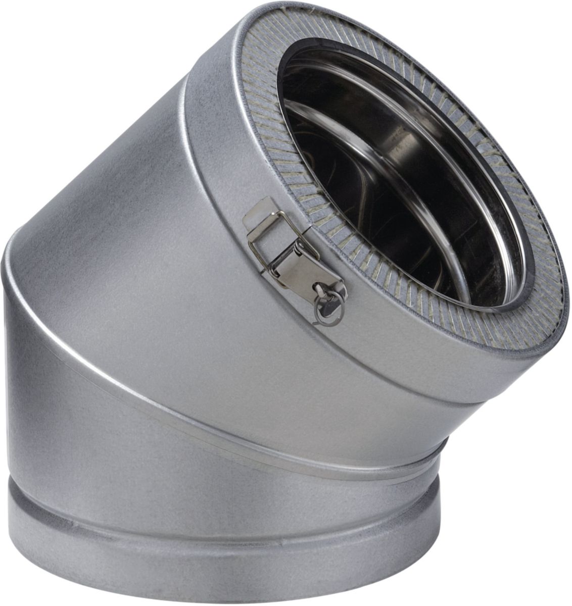 Coude 45° double paroi pour conduit de cheminée InoxGalva Ø 230 mm POUJOULAT