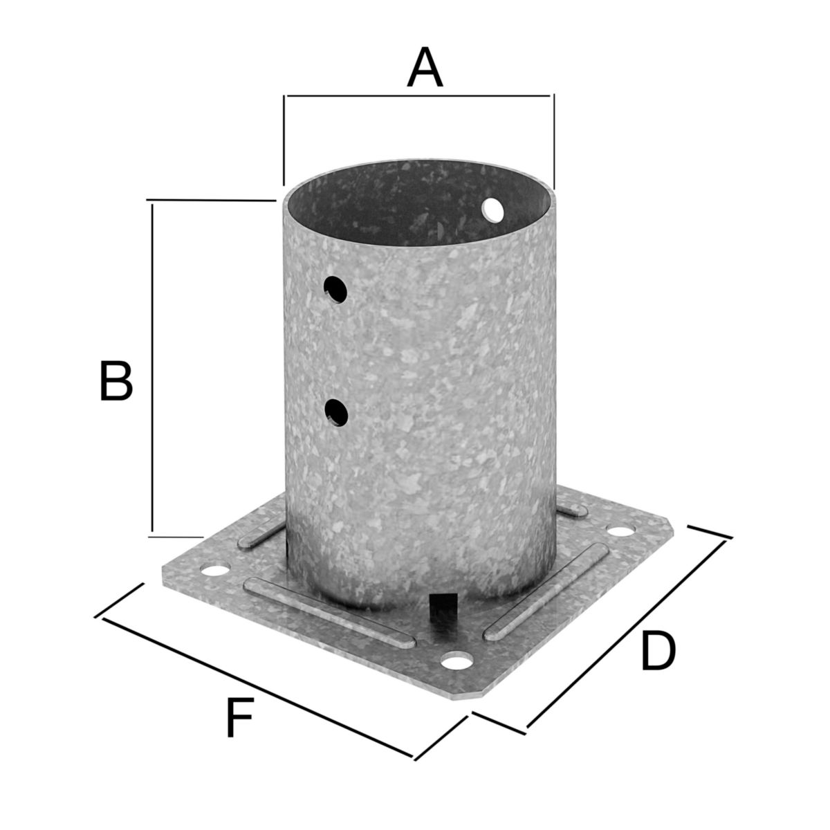 Pied de poteau rond a boulonner 100mm SIMPSON STRONG TIE