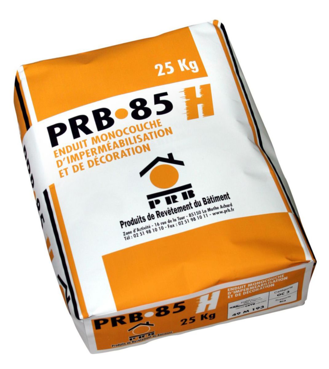 Enduit imperméable monocouche lourd PRB 85 H - jaune Touraine - sac de