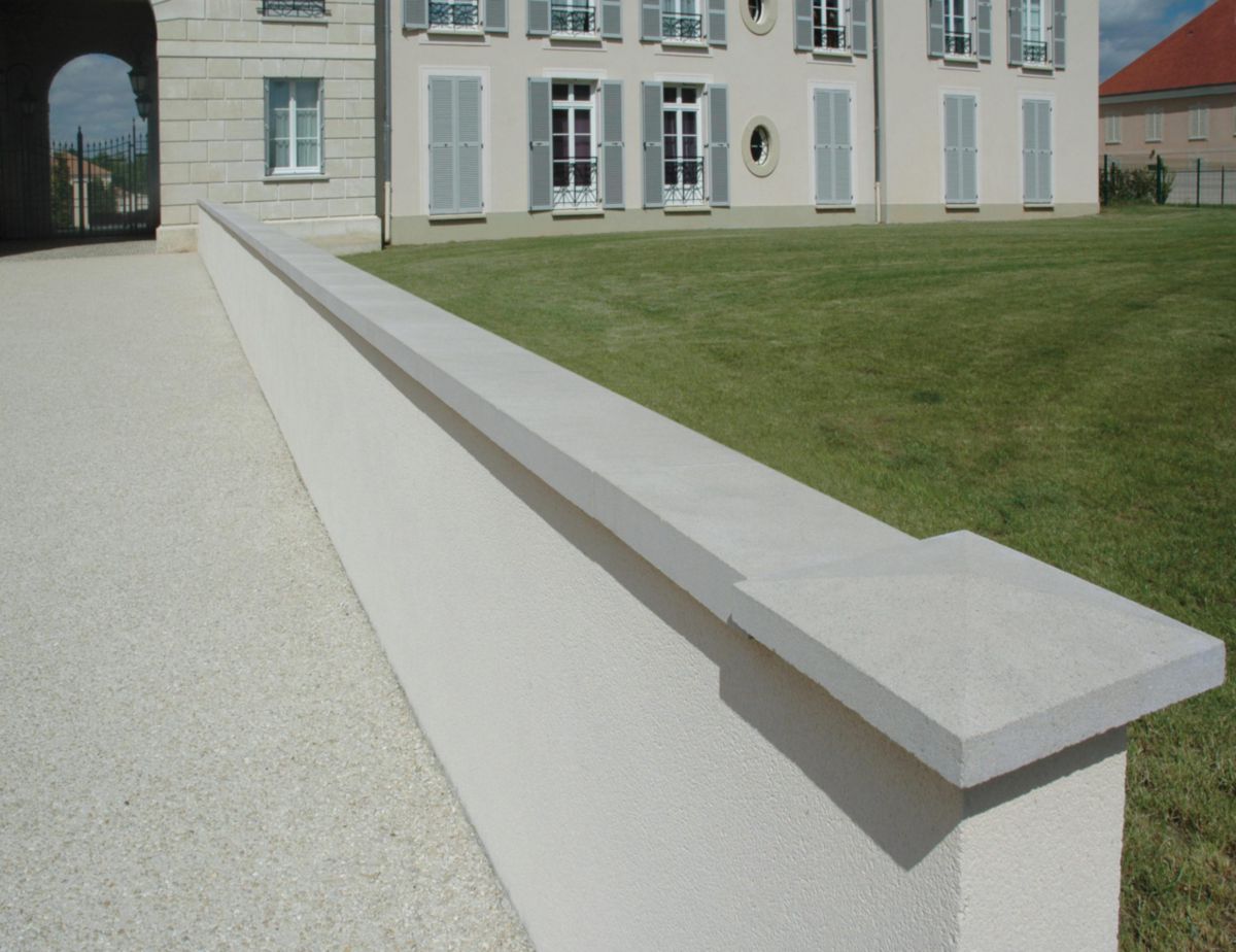 Chaperon de mur 1 pente Optipose - gris - 49x33x4/6,8 cm