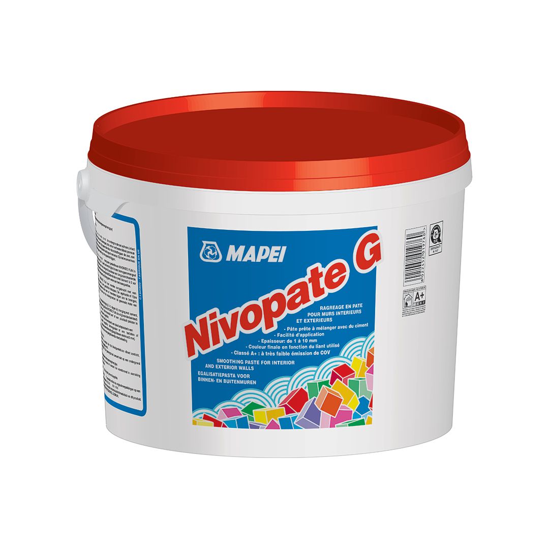 Ragréage en pâte à mélanger pour murs intérieurs et extérieurs Nivopate G  seau de 20 kg 010020