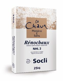 Chaux hydraulique naturelle Rénochaux NHL 2 CE blanc - sac 25 kg - SOCLI