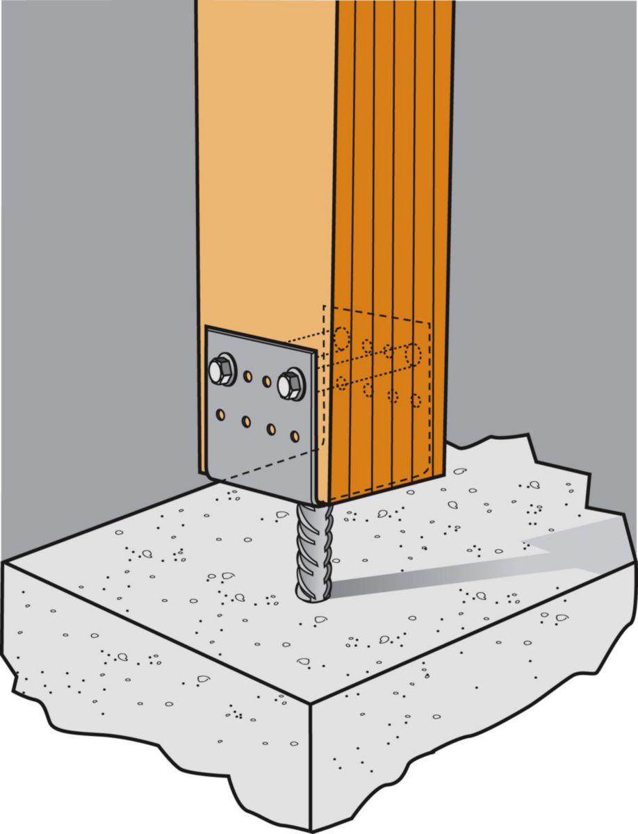 Pied de poteau en U à sceller PPD acier galvanisé à chaud 140x90 mm