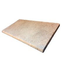Margelle droite bords arrondis travertin mix teinte beige 3x33x61 cm
